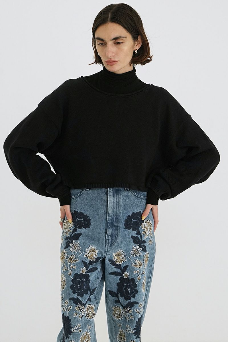 CLANE(クラネ)ROLL NECK SHORT KNIT TOPS ロールネックショートニットトップス 18106-2262 -14