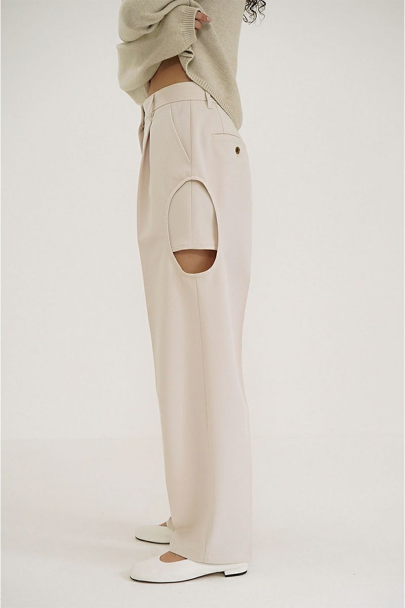 CLANE(クラネ)SIDE CIRCLE CUT PANTS サイドサークルカットパンツ 18110-7132 -2