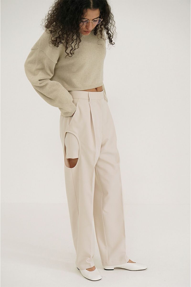 CLANE(クラネ)SIDE CIRCLE CUT PANTS サイドサークルカットパンツ 18110-7132 -5