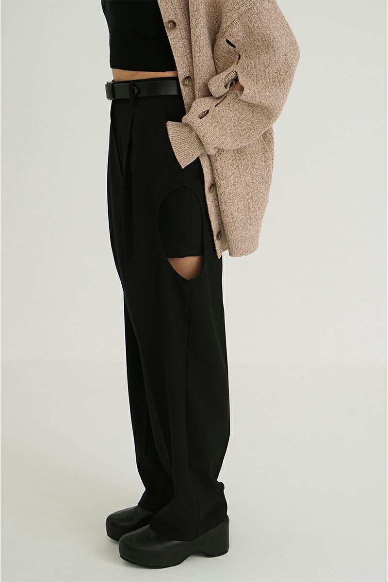 CLANE(クラネ)SIDE CIRCLE CUT PANTS サイドサークルカットパンツ 18110-7132 -9