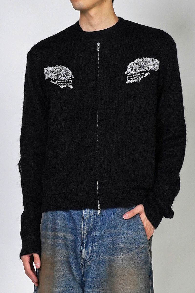 DAIRIKU(ダイリク)Skul Mohair Short Zip Up Cardigan スカルモヘアショートジップアップカーディガン 25SS KNT-11 -1