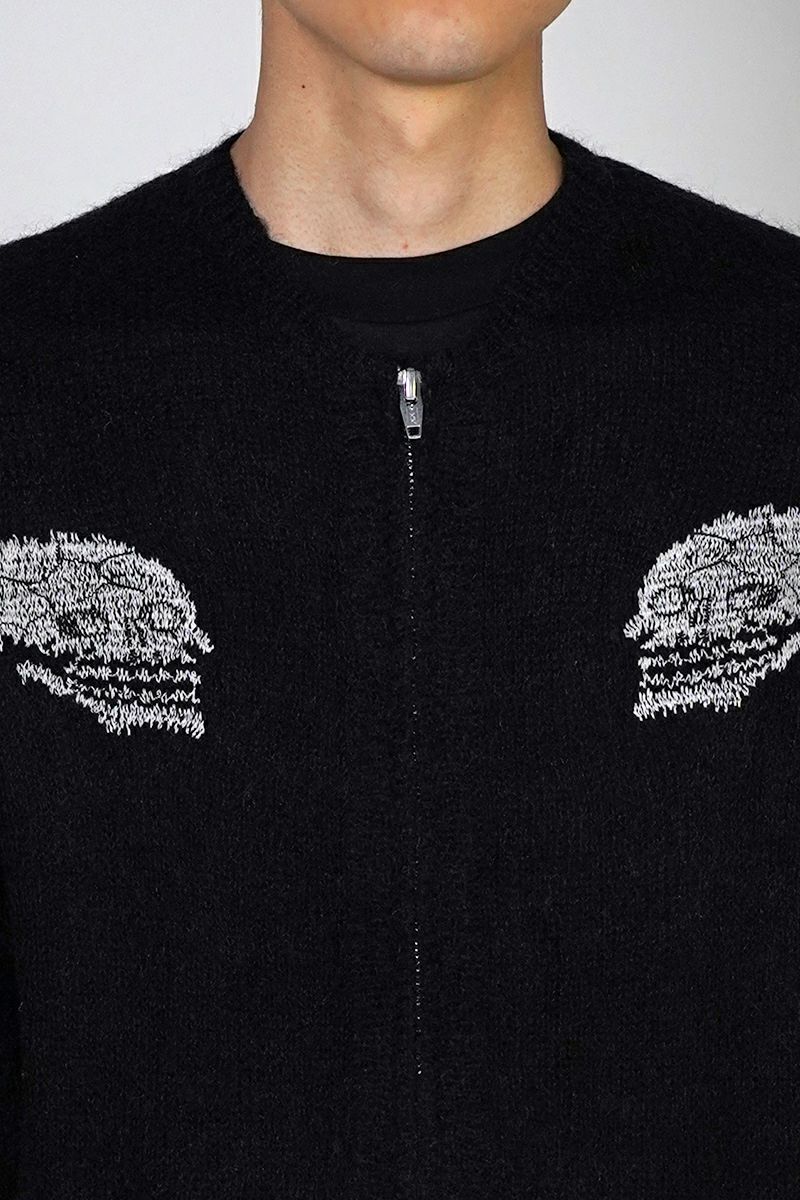 DAIRIKU(ダイリク)Skul Mohair Short Zip Up Cardigan スカルモヘアショートジップアップカーディガン 25SS KNT-11 -2