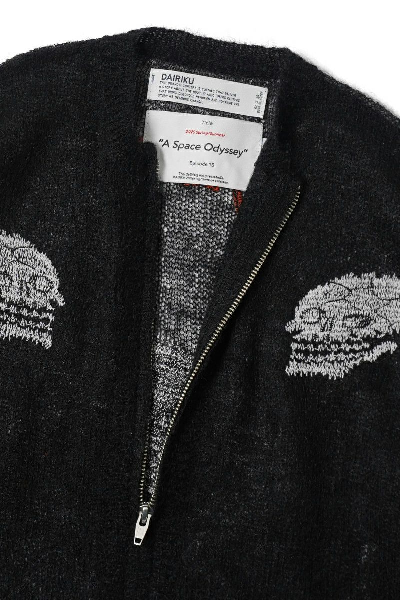 DAIRIKU ダイリク モヘア カーディガン 黒 フラワー 刺繍 花 Argyle Mohair Knit Cardigan | DAIRIKU(ダイリク) / トップス