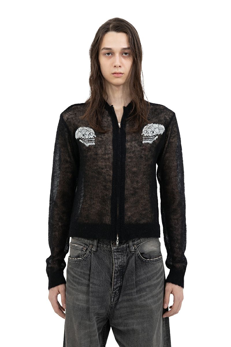 DAIRIKU(ダイリク)Skul Mohair Short Zip Up Cardigan スカルモヘアショートジップアップカーディガン 25SS KNT-11 -24