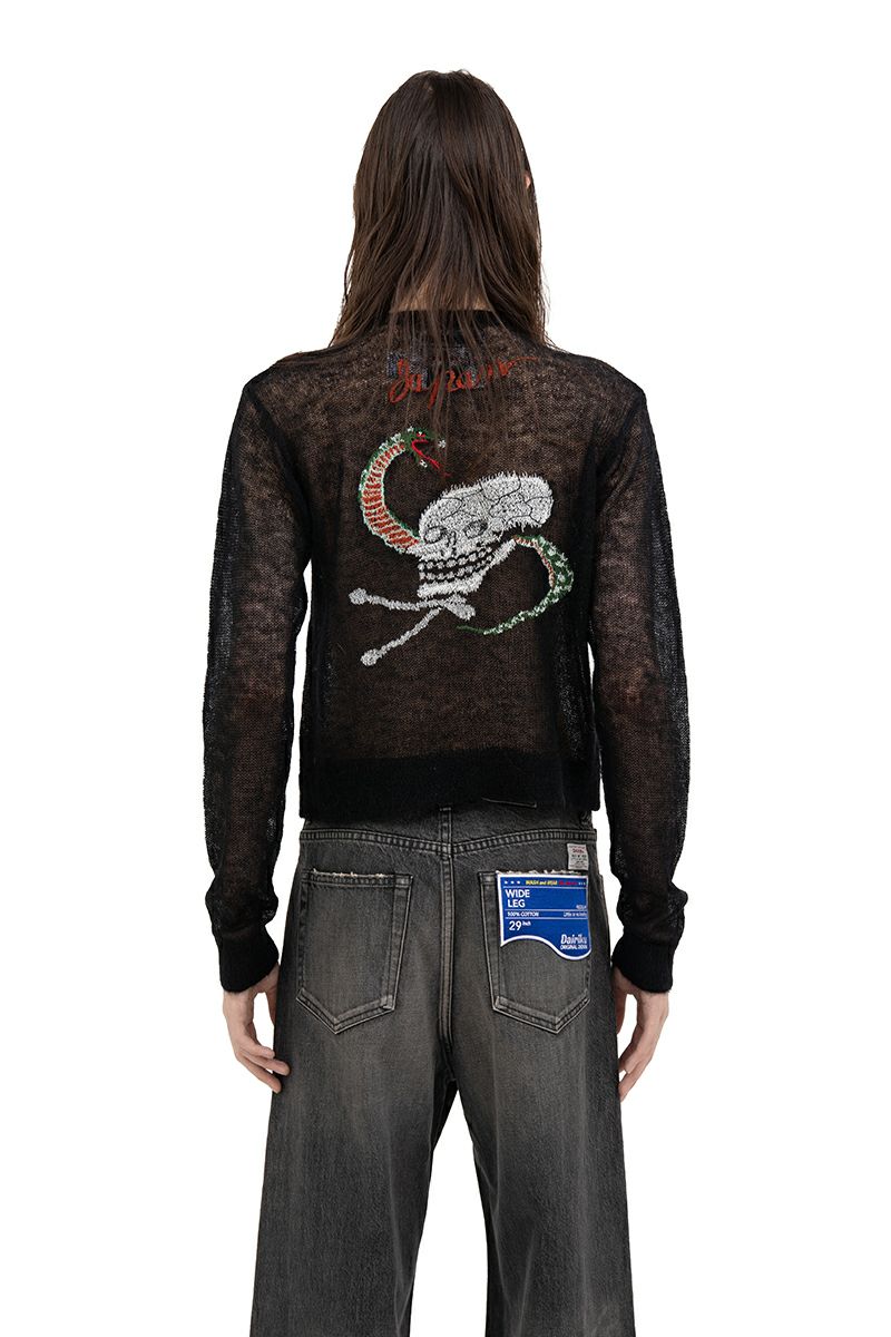 DAIRIKU(ダイリク)Skul Mohair Short Zip Up Cardigan スカルモヘアショートジップアップカーディガン 25SS KNT-11 -25