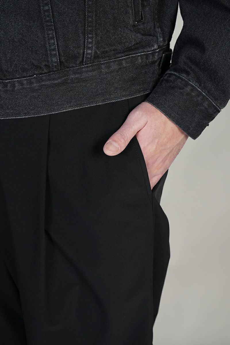 SOFTHYPHEN(ソフトハイフン)TAFFETA TUCKED EXTRA WIDE TROUSERS タフタタックエクストラワイドトラウザース MGMFP251353 -2