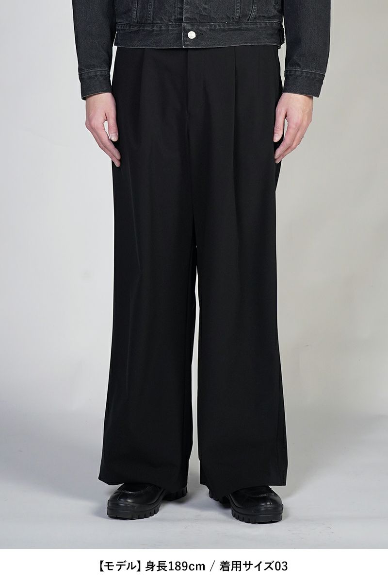 SOFTHYPHEN(ソフトハイフン)TAFFETA TUCKED EXTRA WIDE TROUSERS タフタタックエクストラワイドトラウザース MGMFP251353 -8