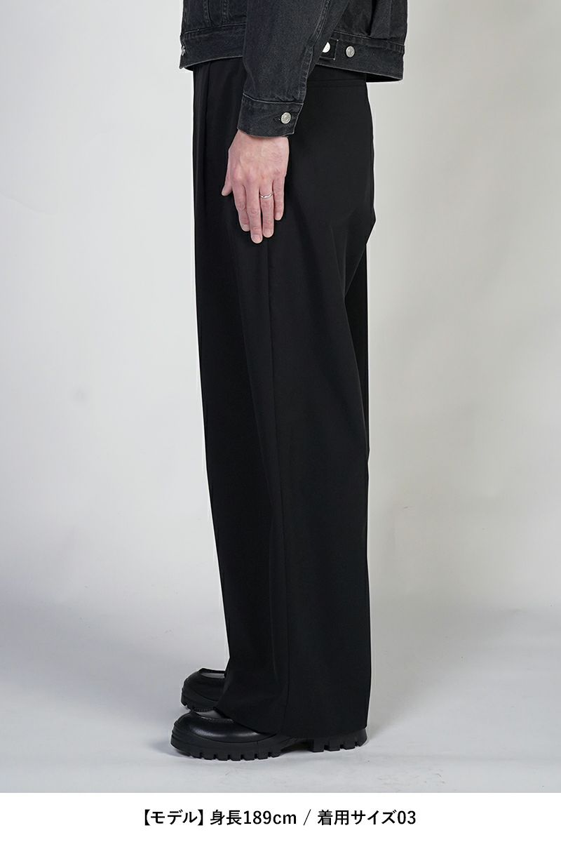 SOFTHYPHEN(ソフトハイフン)TAFFETA TUCKED EXTRA WIDE TROUSERS タフタタックエクストラワイドトラウザース MGMFP251353 -9