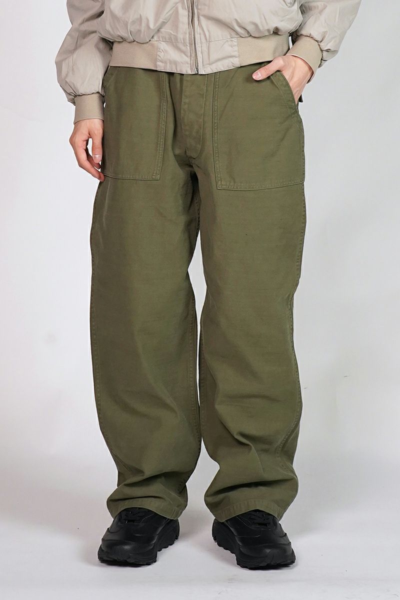 CIOTA (シオタ)Back Satin Baker Pants (Wide Straight / Stone Wash) バックサテンベイカーパンツ ワイドストレート ストーンウォッシュ PTLM-152-SW -1