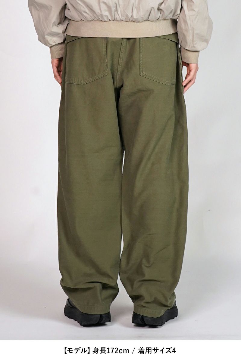 CIOTA (シオタ)Back Satin Baker Pants (Wide Straight / Stone Wash) バックサテンベイカーパンツ ワイドストレート ストーンウォッシュ PTLM-152-SW -9