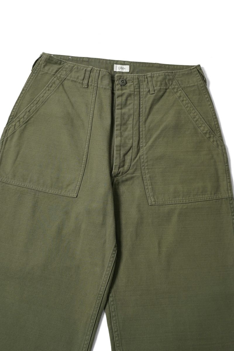 CIOTA (シオタ)Back Satin Baker Pants (Wide Straight / Stone Wash) バックサテンベイカーパンツ ワイドストレート ストーンウォッシュ PTLM-152-SW -16
