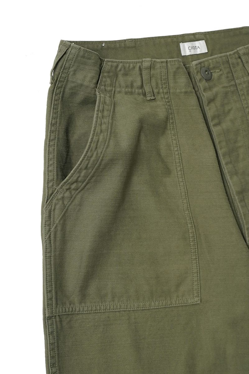 CIOTA (シオタ)Back Satin Baker Pants (Wide Straight / Stone Wash) バックサテンベイカーパンツ ワイドストレート ストーンウォッシュ PTLM-152-SW -18