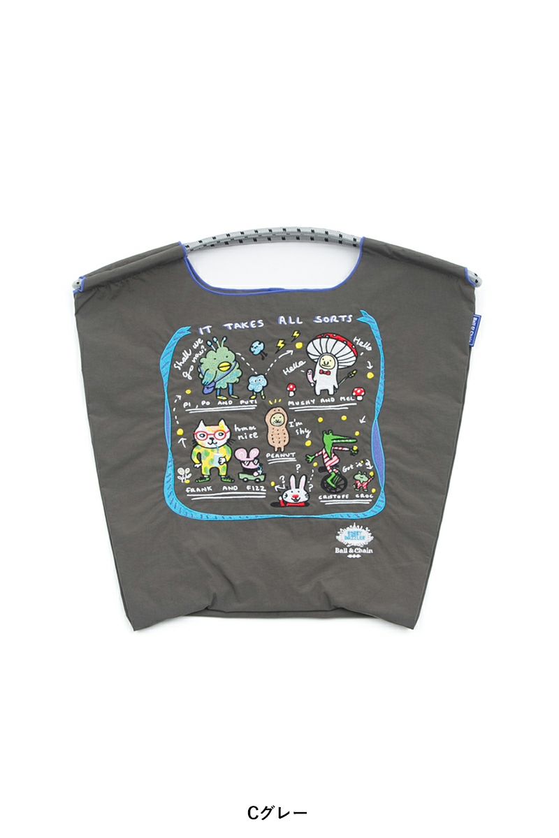 Ball & Chain(ボールアンドチェーン)B.IT TAKES ALL SORTS (M) ボビーダズラー ショッピングバック トートバッグ 322005 -8