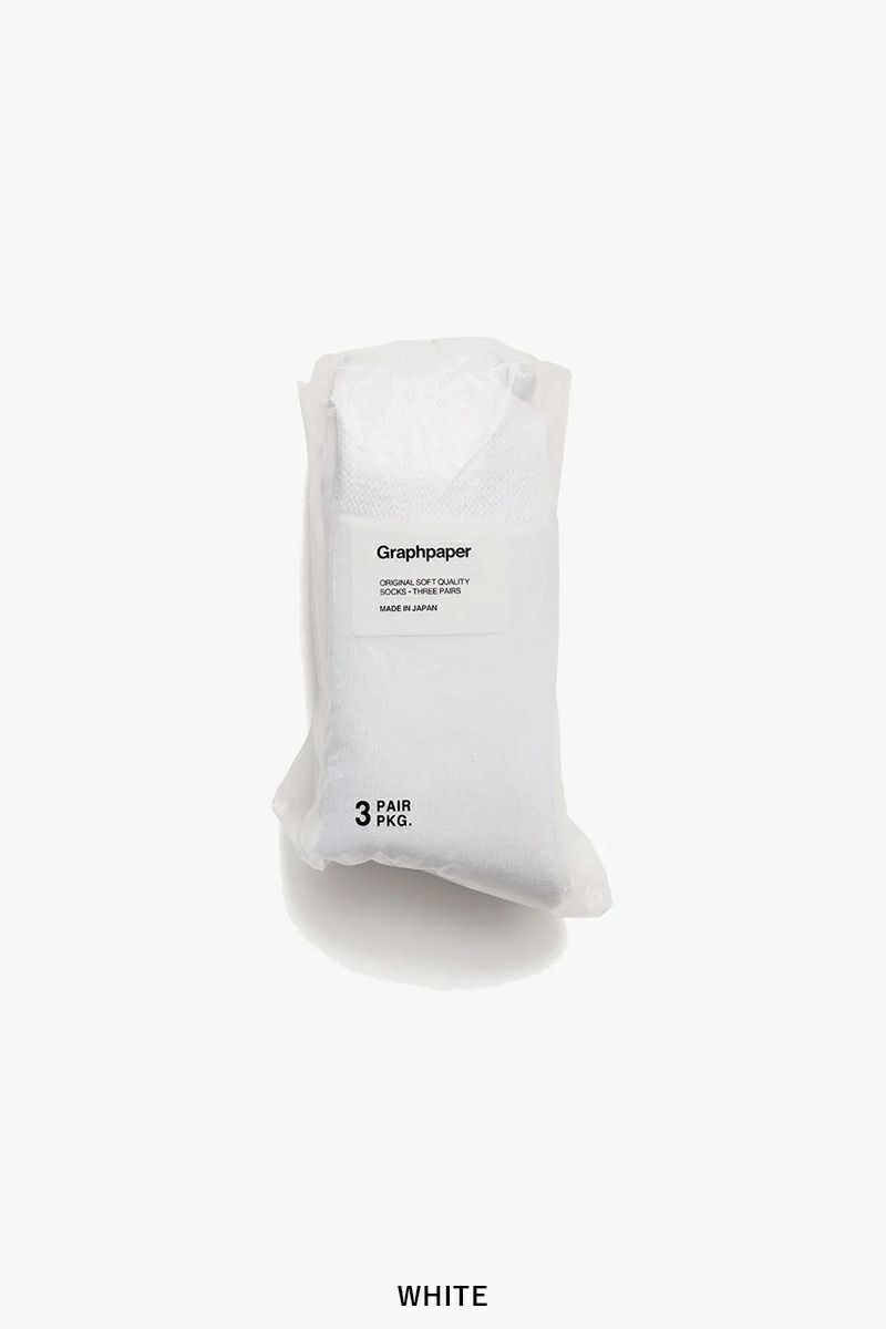 Graphpaper(グラフペーパー)Graphpaper 3-Pack Socks グラフペーパー3パックソックス GU251-90227B -1