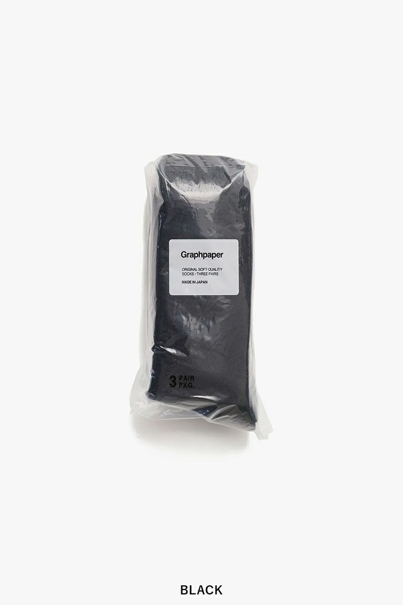 Graphpaper(グラフペーパー)Graphpaper 3-Pack Socks グラフペーパー3パックソックス GU251-90227B -3