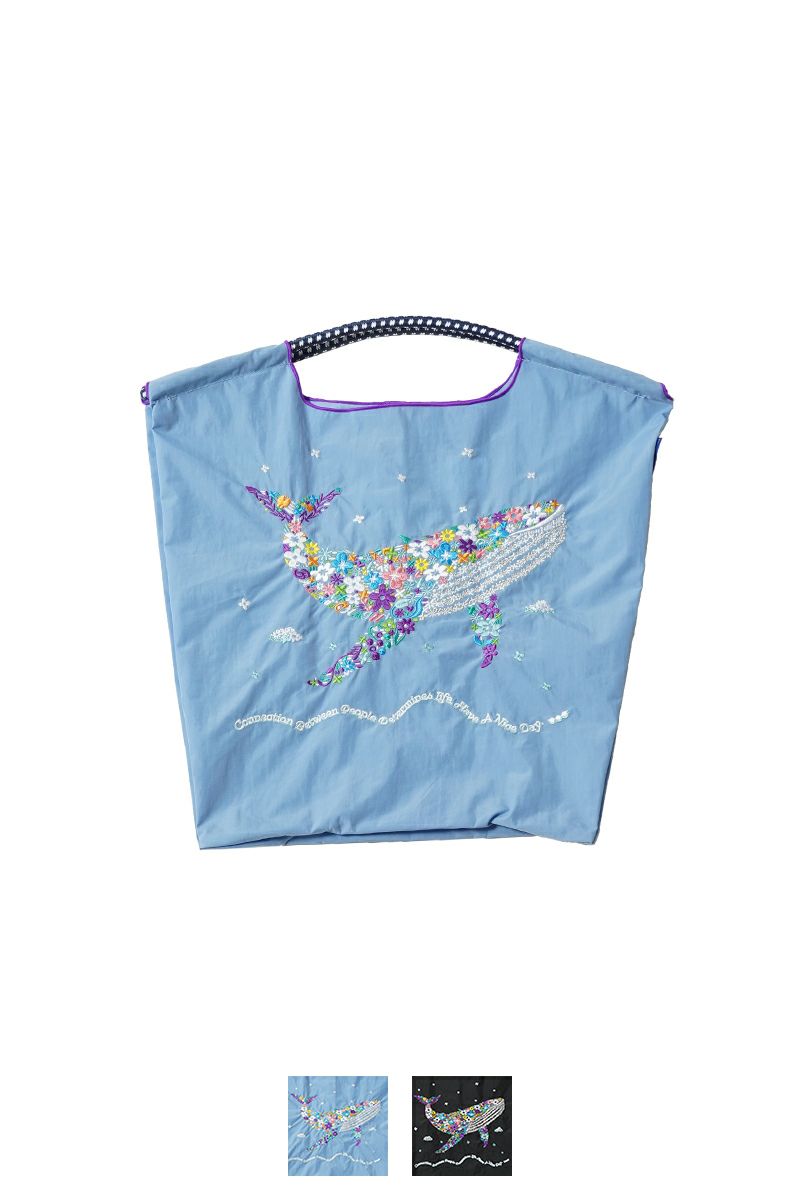 Ball & Chain(ボールアンドチェーン)FLOWER WHALE (M) フラワーホエール クジラ M ショッピングバック トートバッグ 301054