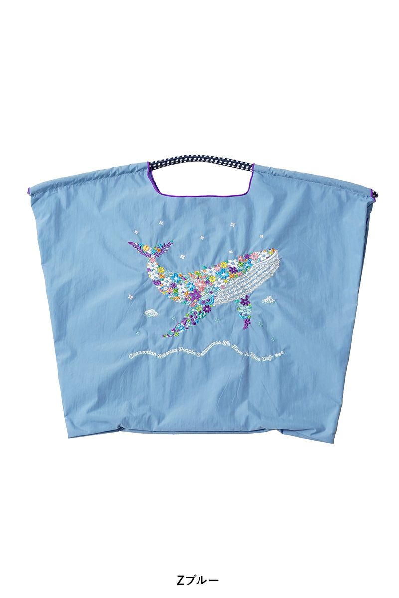 Ball & Chain(ボールアンドチェーン)FLOWER WHALE (L) フラワーホエール クジラL ショッピングバック トートバッグ 301154 -6