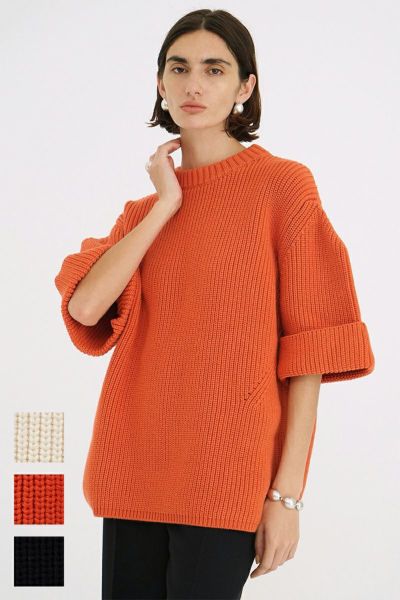 CLANE(クラネ)OVER HALF SLEEVE KNIT TOPS オーバーハーフスリーブニットトップス 18106-2082