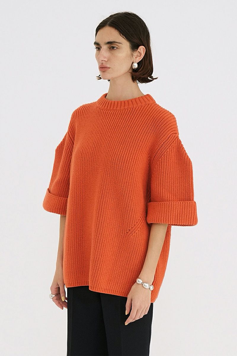 CLANE(クラネ)OVER HALF SLEEVE KNIT TOPS オーバーハーフスリーブニットトップス 18106-2082 -1