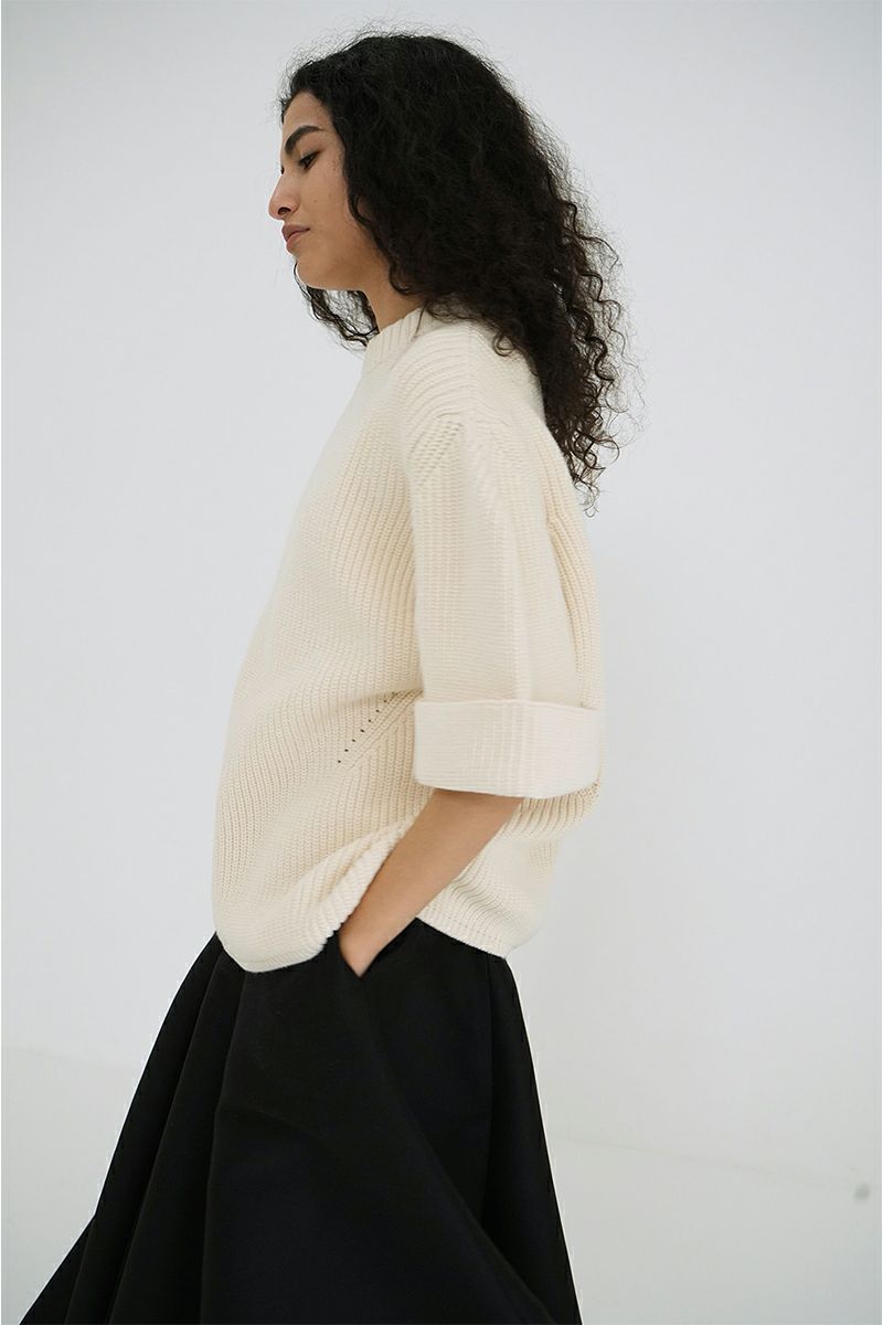 CLANE(クラネ)OVER HALF SLEEVE KNIT TOPS オーバーハーフスリーブニットトップス 18106-2082 -9