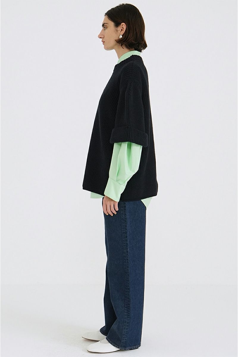 CLANE(クラネ)OVER HALF SLEEVE KNIT TOPS オーバーハーフスリーブニットトップス 18106-2082 -18
