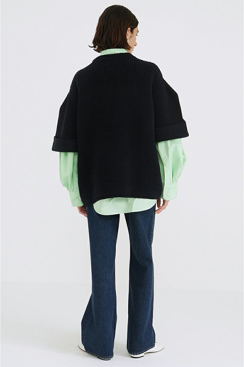 CLANE(クラネ)OVER HALF SLEEVE KNIT TOPS オーバーハーフスリーブニットトップス 18106-2082 -19