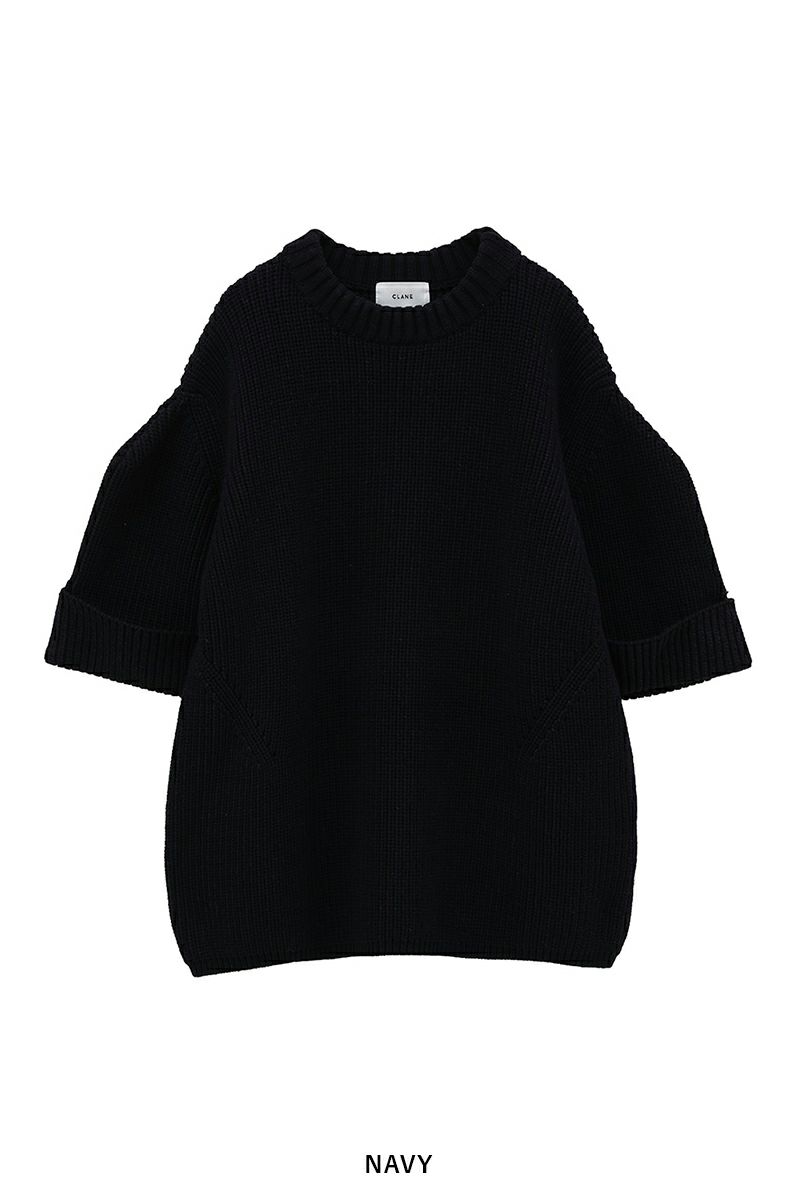 美品　CLANE クラネ トップス　ニット　レース　5部袖　ゆったり　ネイビー CLANE（クラネ）トップス特集｜2025年春夏（25SS）新作＆人気
