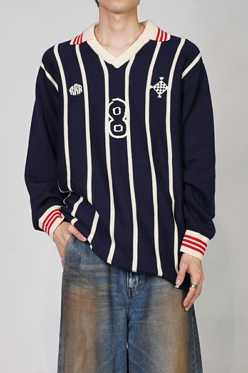 RICE NINE TEN(ライスナインテン)KNITTING LONG SLEEVE SOCCER JERSEY ニッティング長袖サッカージャージー KN-LSOC -1