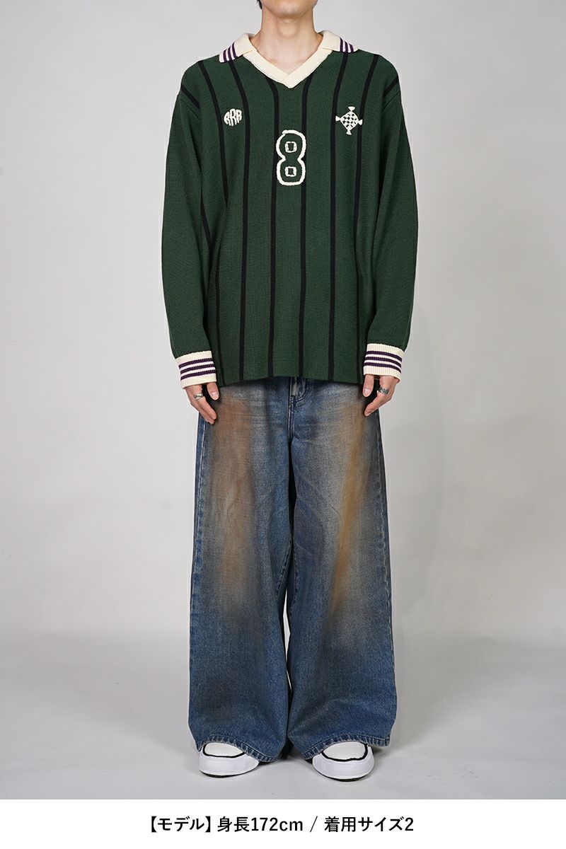 RICE NINE TEN(ライスナインテン)KNITTING LONG SLEEVE SOCCER JERSEY ニッティング長袖サッカージャージー KN-LSOC -8