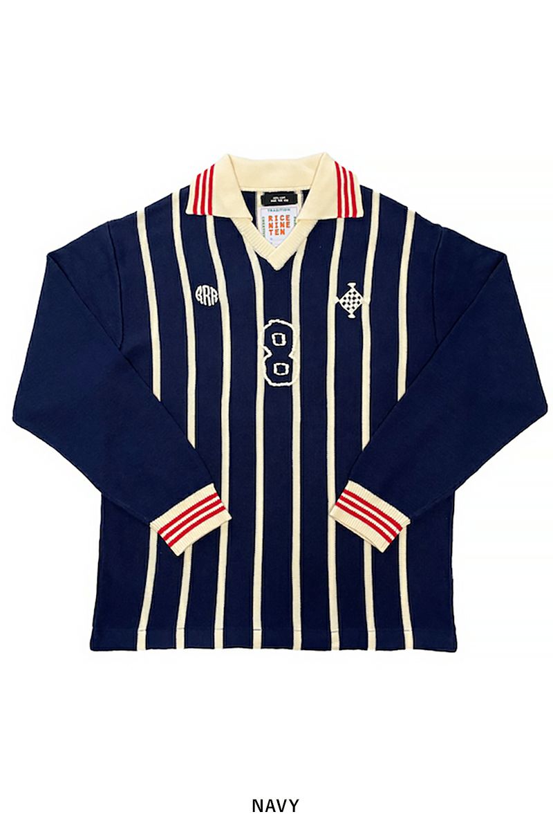 RICE NINE TEN(ライスナインテン)KNITTING LONG SLEEVE SOCCER JERSEY ニッティング長袖サッカージャージー KN-LSOC -19
