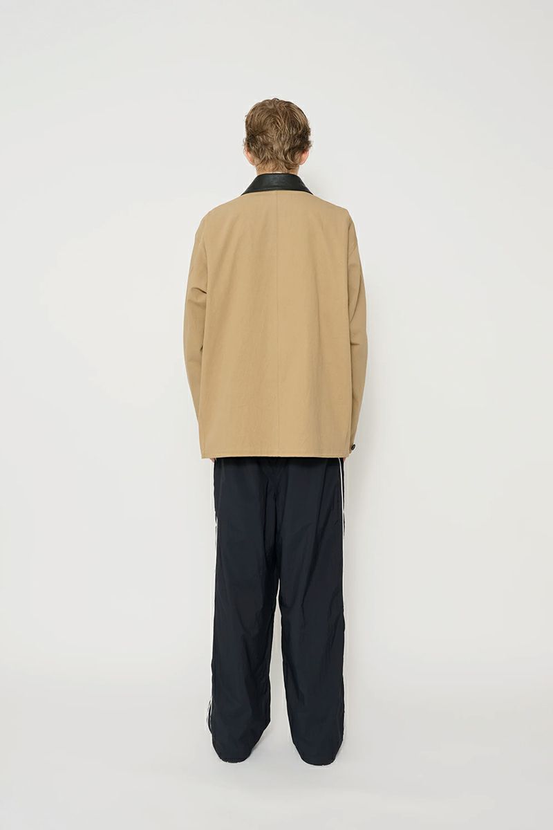 JANE SMITH(ジェーンスミス)LEATHER COLLAR COTTON CHINO CLOTH COVERALL レザーカラーコットンチノクロスカバーオール 25SJK-#605S -3