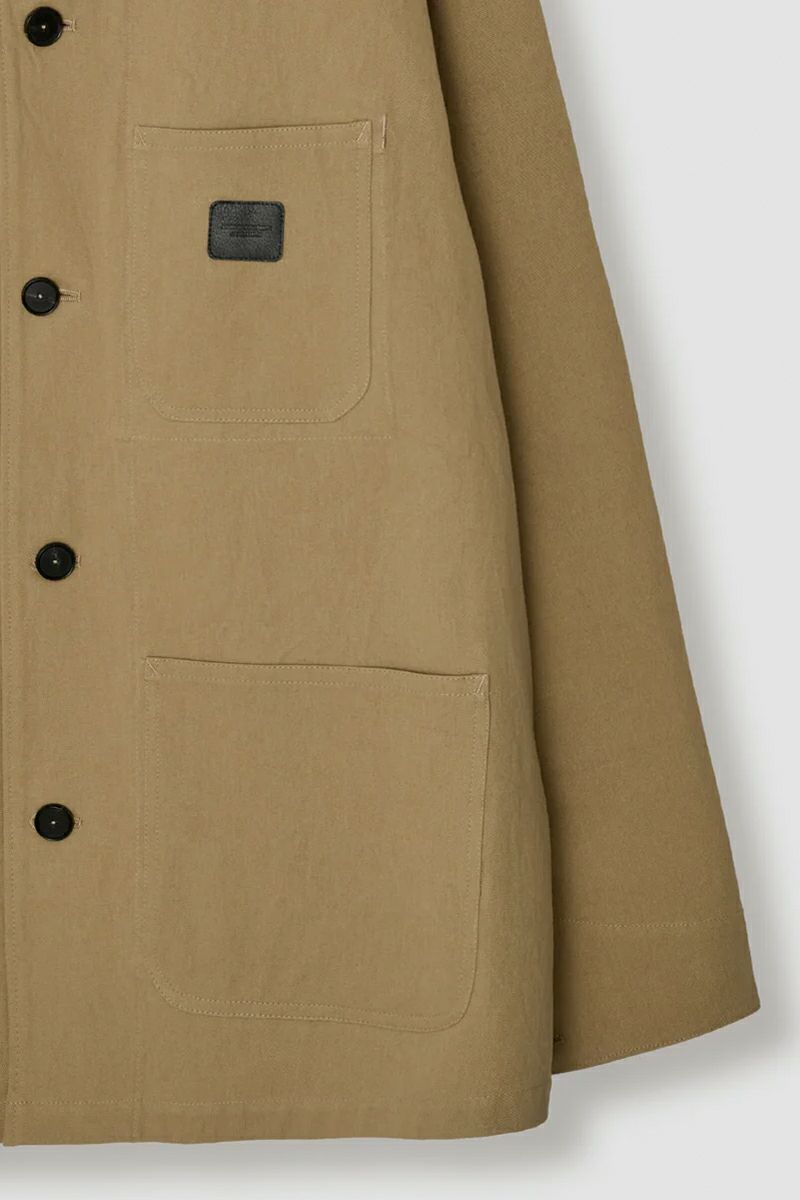 JANE SMITH(ジェーンスミス)LEATHER COLLAR COTTON CHINO CLOTH COVERALL レザーカラーコットンチノクロスカバーオール 25SJK-#605S -7