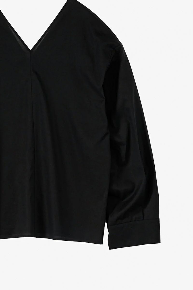 Graphpaper(グラフペーパー)Silicon Lawn V-Neck Blouse シリコンローンVネックブラウス GL251-60295 -3