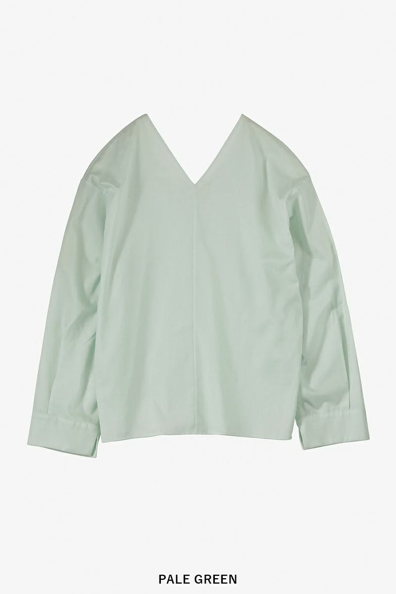 Graphpaper(グラフペーパー)Silicon Lawn V-Neck Blouse シリコンローンVネックブラウス GL251-60295 -4