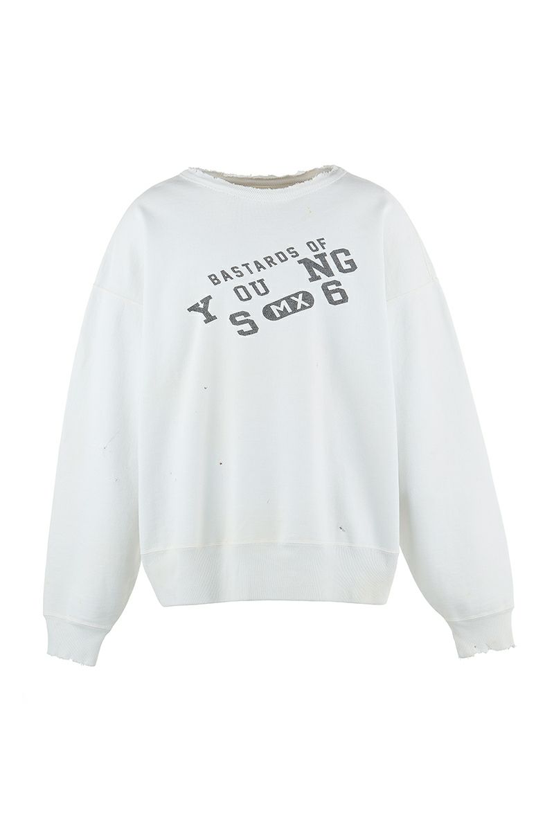 SAINT Mxxxxxx(セントマイケル)SM-HR8-0000-C38 / BJ_CREW NECK SWEAT / YOUNG / WHITE クルーネックスウェット