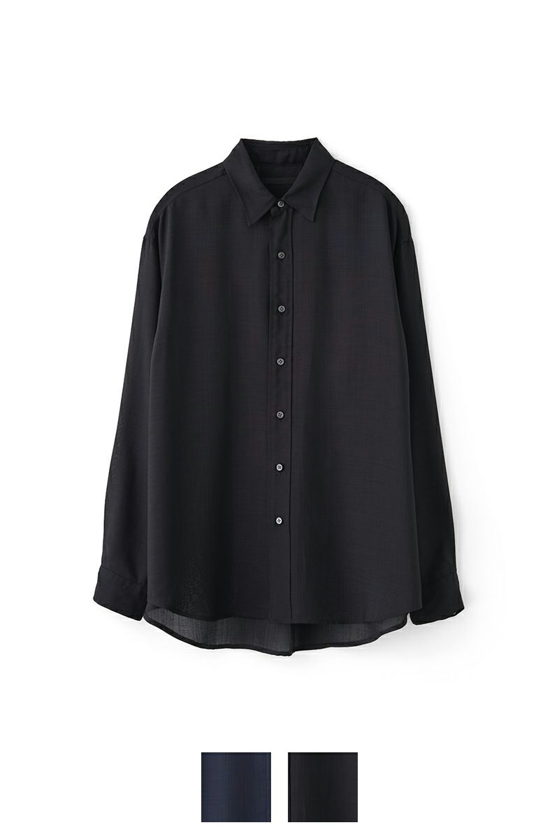 JUHA(ユハ)SHEER SHARKSKIN LS SHIRT シアーシャークスキン長袖シャツ 10210702-3