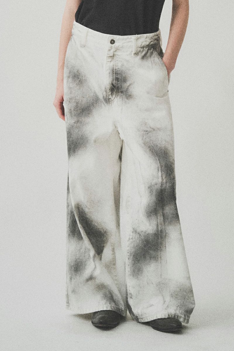JUHA(ユハ)SPRAY WIDE DENIM PANTS スプレイワイドデニムパンツ 102100801-2 -1
