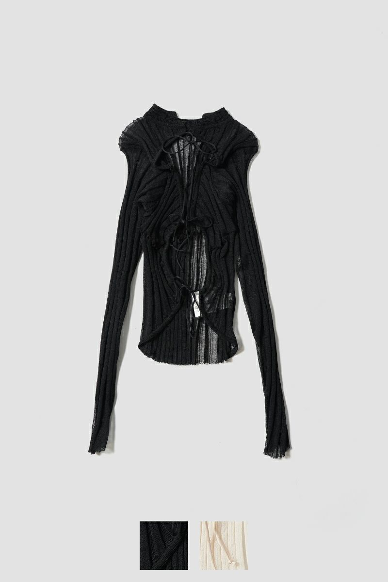 JANE SMITH(ジェーンスミス)16G SHEER WIDE RIB CARDIGAN シアーワイドリブカーディガン 25SKN-733L
