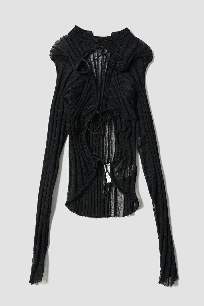 JANE SMITH(ジェーンスミス)16G SHEER WIDE RIB CARDIGAN シアーワイドリブカーディガン 25SKN-733L -14