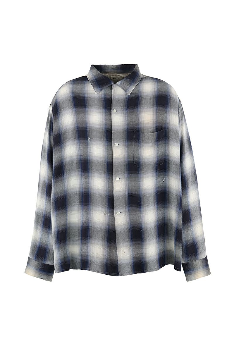 SAINT Mxxxxxx(セントマイケル)SM-HR8-0000-C29 / LM_CHECK SHIRT / CHECK / NVY チェックシャツ
