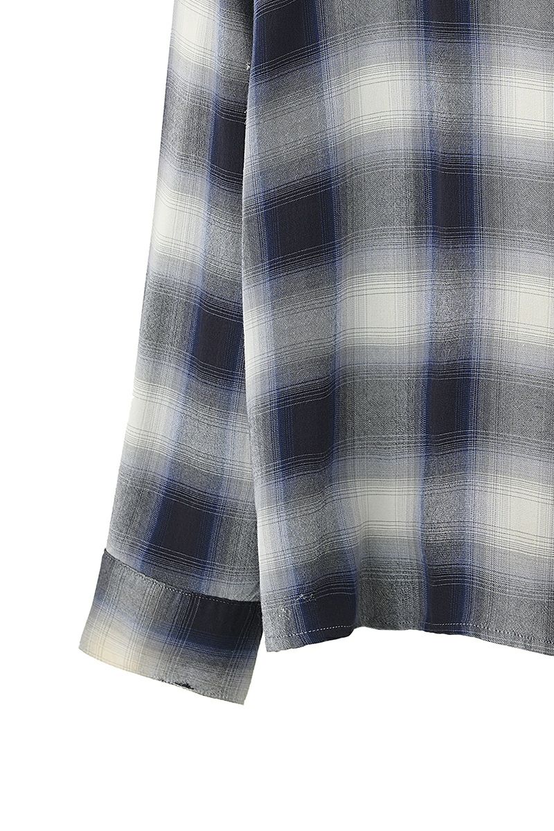 SAINT Mxxxxxx(セントマイケル)SM-HR8-0000-C29 / LM_CHECK SHIRT / CHECK / NVY チェックシャツ -3