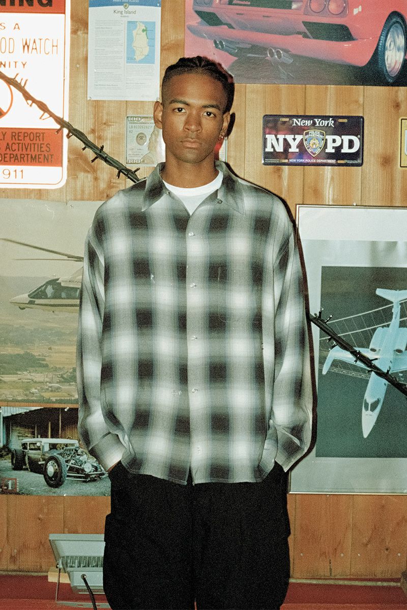 SAINT Mxxxxxx(セントマイケル)SM-HR8-0000-C29 / LM_CHECK SHIRT / CHECK / NVY チェックシャツ -4