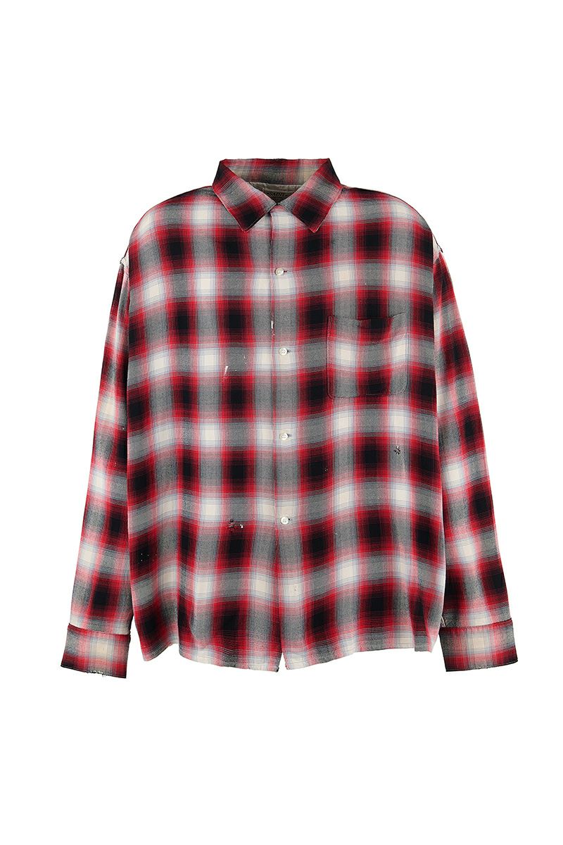 SAINT Mxxxxxx(セントマイケル)SM-HR8-0000-C30 / LM_CHECK SHIRT / CHECK / RED チェックシャツ