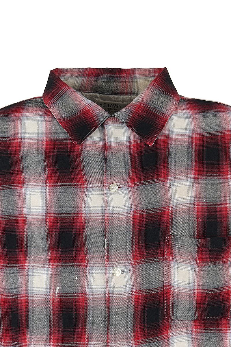 SAINT Mxxxxxx(セントマイケル)SM-HR8-0000-C30 / LM_CHECK SHIRT / CHECK / RED チェックシャツ -1
