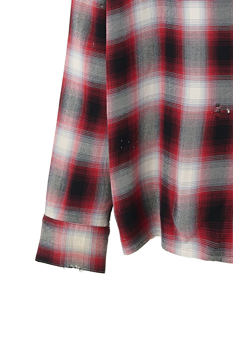 SAINT Mxxxxxx(セントマイケル)SM-HR8-0000-C30 / LM_CHECK SHIRT / CHECK / RED チェックシャツ -3