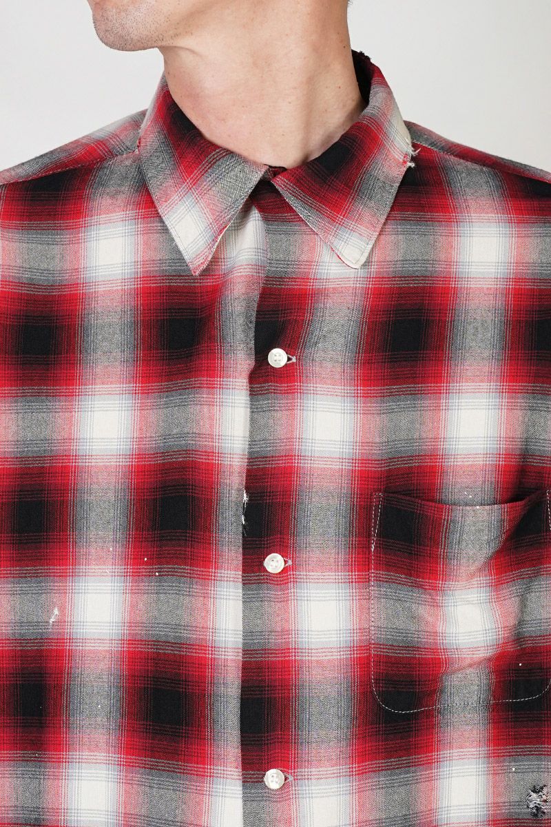 SAINT Mxxxxxx(セントマイケル)SM-HR8-0000-C30 / LM_CHECK SHIRT / CHECK / RED チェックシャツ