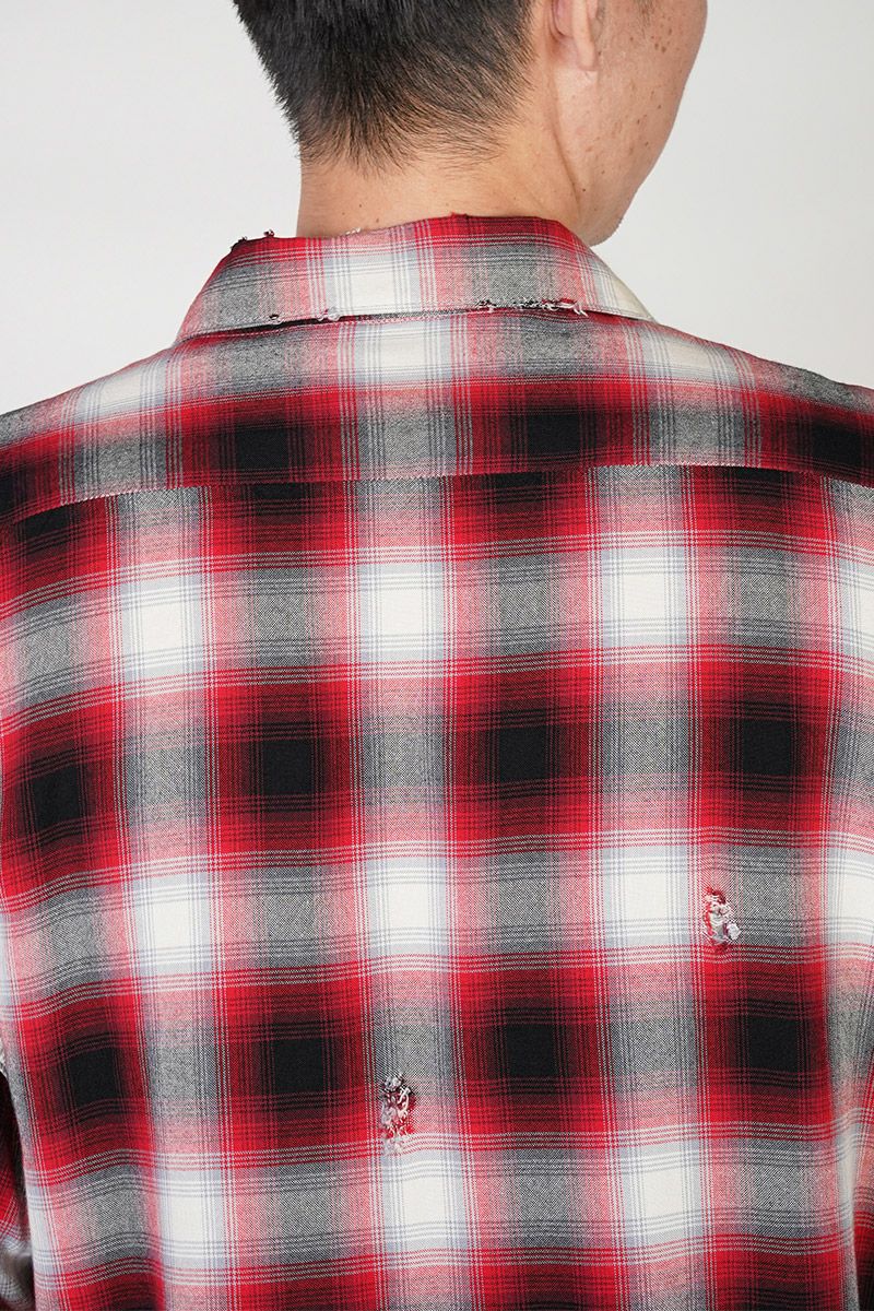 SAINT Mxxxxxx(セントマイケル)SM-HR8-0000-C30 / LM_CHECK SHIRT / CHECK / RED チェックシャツ