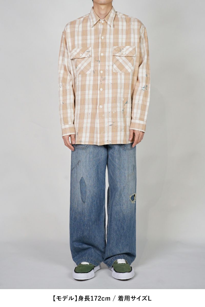 BOWWOW(バウワウ)PAINTED PAINTER FLANNEL SHIRT ペイントペインターフランネルシャツ BW251-PPFS -5