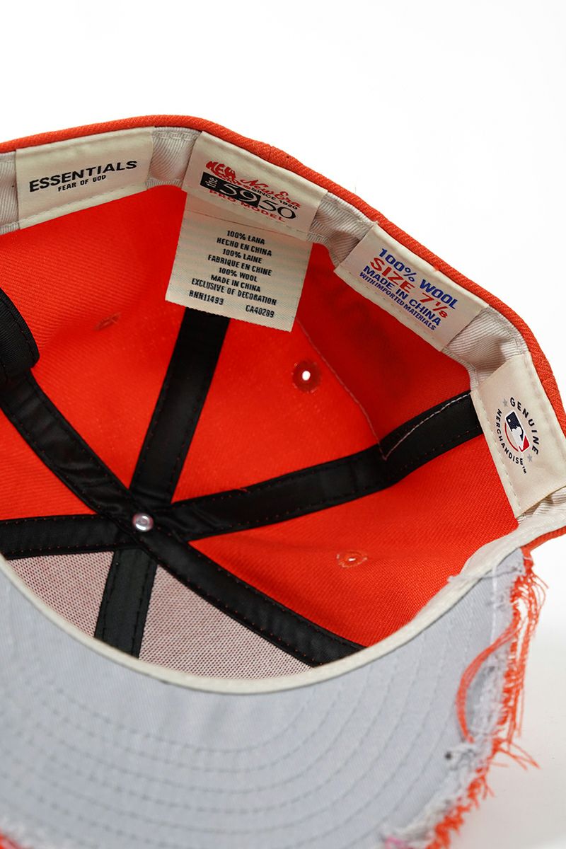 STUDIO U(スタジオユー)Fear of God ESSENTIALS (フィアオブゴッド エッセンシャルズ) NEW ERA(ニューエラ) CUSTOM FITTED DISTRESSED CAP カスタムフィットディストレスト キャップ -11