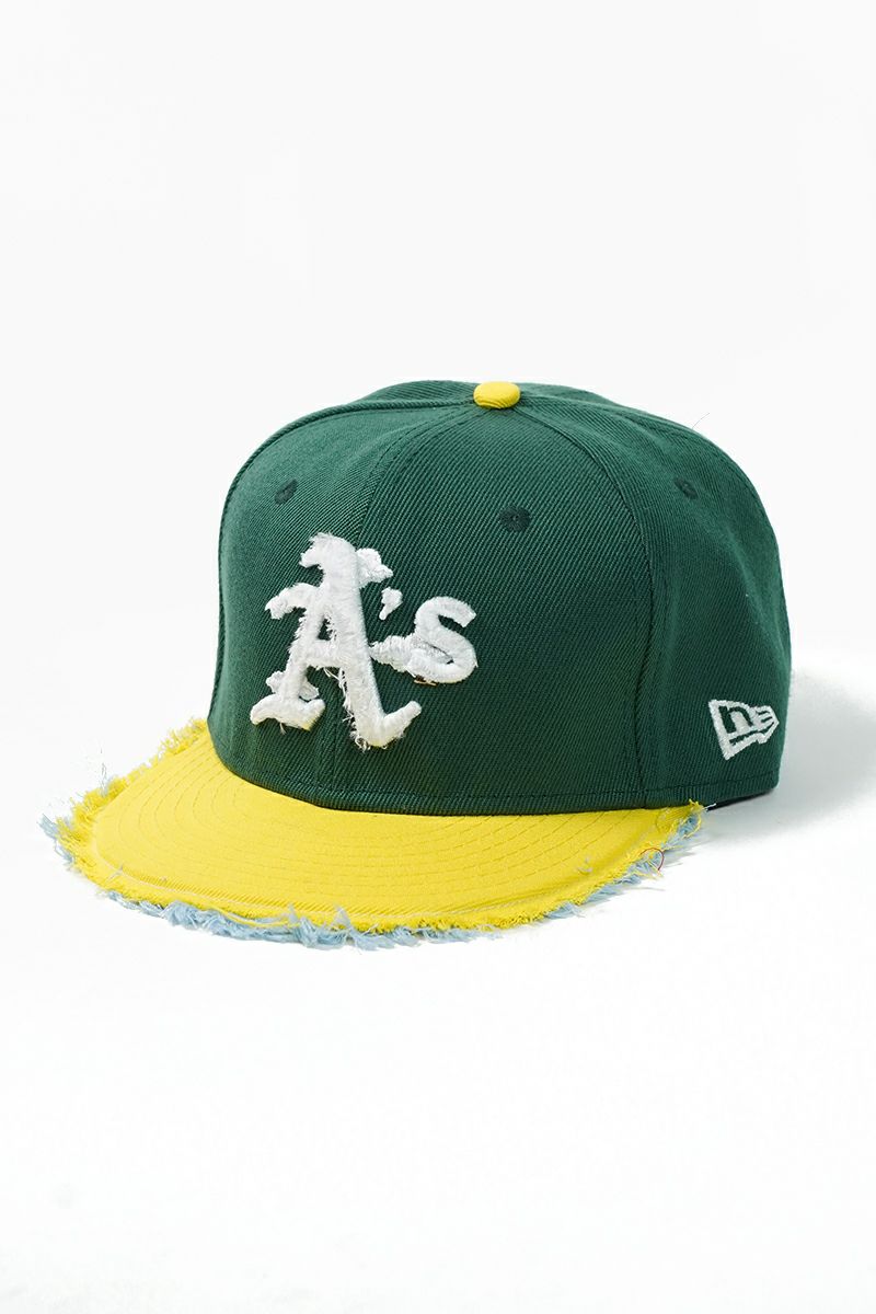 STUDIO U(スタジオユー)Oakland Athletics(オークランド アスレチックス) NEW ERA(ニューエラ) CUSTOM FITTED DISTRESSED CAP カスタムフィットディストレスト キャップ